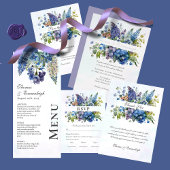 Bohemian Blue-Violet Waterverf Brunch & Bubbly Kaart