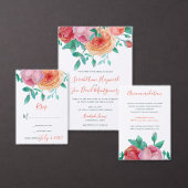 Bohemian Bold Bloemen Bruiloft Uitnodiging (Personaliseer de collectie van deze zelfstandige maker.)