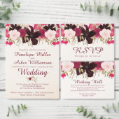 Boheemse bloemige trouwkaart bedankbrief kaart met (Personaliseer de collectie van deze zelfstandige maker.)