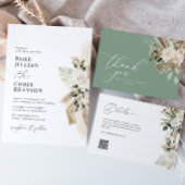 Trendy Arch Pampas Greenery bruiloft uitnodiging