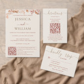 Boho Wedding Photo Sharing Pampas Grass QR Code Reclamebord Met Voetstuk (Personaliseer de collectie van deze zelfstandige maker.)