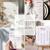 Boho Whimsical Floral Minimalistisch eenvoudig Menu