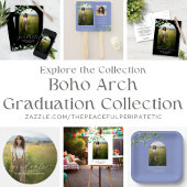 Boho Arch Afstuderen Invitation 2 foto's Wit Kaart