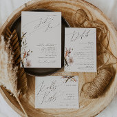 Boho Autumn Wildflower Beige retour adreslabel Etiket