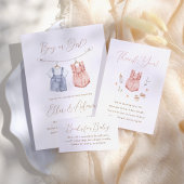 Boho Babykleding Geslacht onthullen Folie Uitnodiging