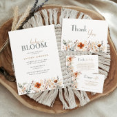 Boho Baby in Bloom Fresh Wildflower Baby shower Kaart