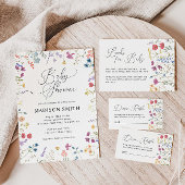 Wildflower Boho Baby shower Luier Raffle Informatiekaartje