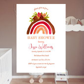 Bohemian Boho Rainbow Sun Baby shower Sinaasappel  Ronde Sticker