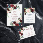 Boho Bloom | Elegante Marsala Red Garland receptie Informatiekaartje (Personaliseer de collectie van deze zelfstandige maker.)