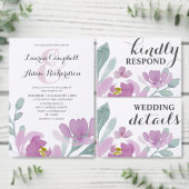 Boho Waterverf Roze Bloemen Bruiloft Kaart (Personaliseer de collectie van deze zelfstandige maker.)