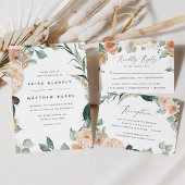 Boho Blooms Weddenschap Cocktail Menu Sign Poster