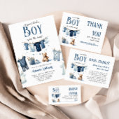 Boho Blue Clothesline Sweet is een Baby shower voo Wijn Etiket