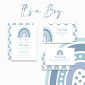 Boho Dusty Blue Rainbow Baby shower servetten