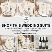 Dusty Blue Wildflowers Custom Housewarming Party Acryl Uitnodigingen