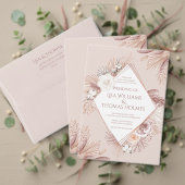 Boho Blush Pampas Grass Wedding Table Sign Reclamebord Met Voetstuk (Personaliseer deze collectie van deze onafhankelijke maker. Test)