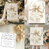 Boho ivoorkleurige roomkleurige boog bruidsfeest b bedankkaart