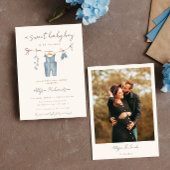 Oh Boy Boho babykleding blauw baby shower Kaart