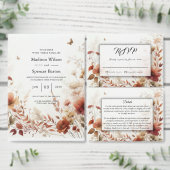 Boho Browns with Butterflies Floral Wedding Save The Date (Personaliseer de collectie van deze zelfstandige maker.)