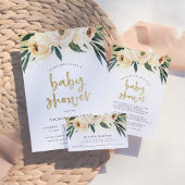 Budget Boho Blush Pink & Gold Script Baby shower