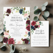 Boho Bourgondië Blauw Bloemen Vrijgezellenfeest Ba Spandoek