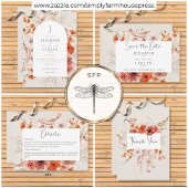 Boho verbrande Oranje Herfst bloemboog Monogram Be Save The Date