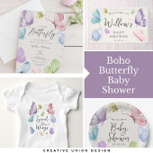 Boho Butterfly Baby shower Invitation Kaart
