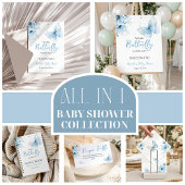 Boho Butterfly Wildflower Floral Boy Baby Shower Bedankkaart