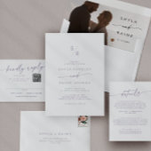 Boho chique stoffige Paarse platte bruiloft Bedankkaart