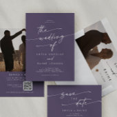 Boho chic pruim Paarse dank u bruiloft gunst Ronde Sticker