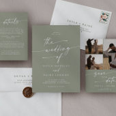 Boho Chique Sage Groene Maaltijd Keuze RSVP Bruilo All In One Uitnodiging