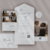 Boho Chic Blauwgroen en wit monogram servetten