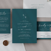 Boho Chic Blauwgroen Blauw Afbeelding Zitkaart Poster