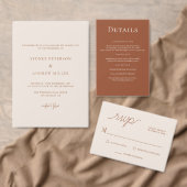 Boho Chic Terracotta foto bruiloft uitnodiging (Personaliseer de collectie van deze zelfstandige maker.)