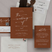 Boho Chic Terracotta Menu Keuze RSVP-kaart