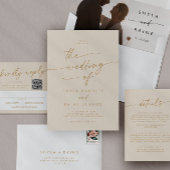 Boho Chic  Goud Monogram Bruiloft Uitnodigingen Wikkel