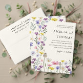 Budget Boho Wildflower Wedding Uitnodiging (Personaliseer deze collectie van deze onafhankelijke maker. Test)
