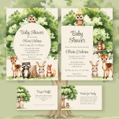 Boho Schattige Woodland Animals Baby shower Adres Etiket