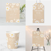 Boho Daisy Flowers Baby in Bloom baby shower Cadeaulabel