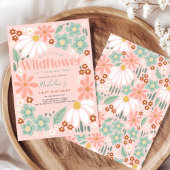 Meisjes Roze Wildflower Daisy School Bookplate Ronde Sticker