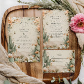 Boho Desert Mountain Cactus bruiloft Bedankkaart