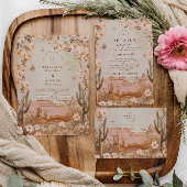 Boho Desert Sunset Cactus bruiloft RSVP Kaartje