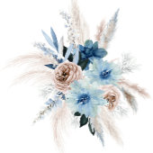 Boho Dusty Blue Pink Peony Rehearsal Kaart