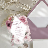 Boho Dusty Roos & Mauve Floral Lijst Wedding Save The Date
