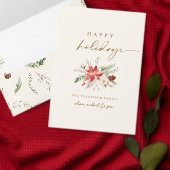 Boho Winter Poinsettia Pijnboomgroen Waterverf Magneet (Personaliseer de collectie van deze zelfstandige maker.)