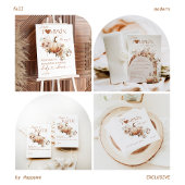 Pompoen & Bloem Boho Herfst Baby shower Papieren Bordje