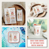 Boho Farm Animal 1st Birthday |Cute Rustic Barnyad Spandoek
