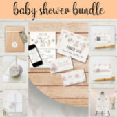 Boho Earth Roze Meisje Luier Raffle Informatiekaartje