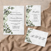 Elegante Boho Green en Damask bruiloft Kaart (Personaliseer de collectie van deze zelfstandige maker.)