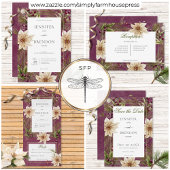 Boho Winter groen Boughs Bourgogne bruiloft Bedankkaart