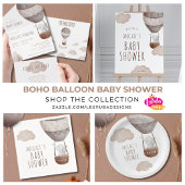 Waterverf Boho heteluchtballon Baby shower All In One Uitnodiging